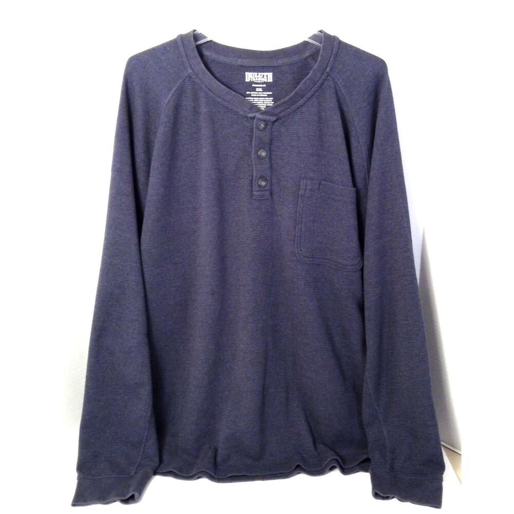 Duluth Thermal Henley Men 3XL Gray Waffle Knit Long Sleeve Base Layer Preppy